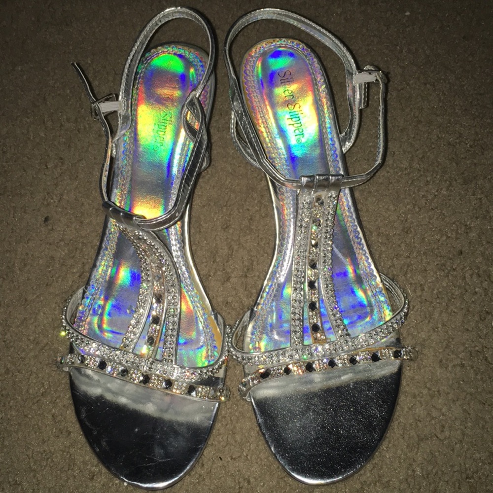 Silver Slipper Heels